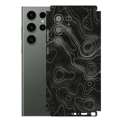 Samsung A/S Series Phone Skins (All Models) - Black Swirl - 3D Embossed Finish (L-196) Samsung Galaxy S23 Ultra (5G)