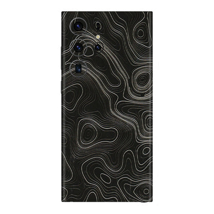 Samsung A/S Series Phone Skins (All Models) - Black Swirl - 3D Embossed Finish (L-196) Samsung Galaxy S23 Ultra (5G)