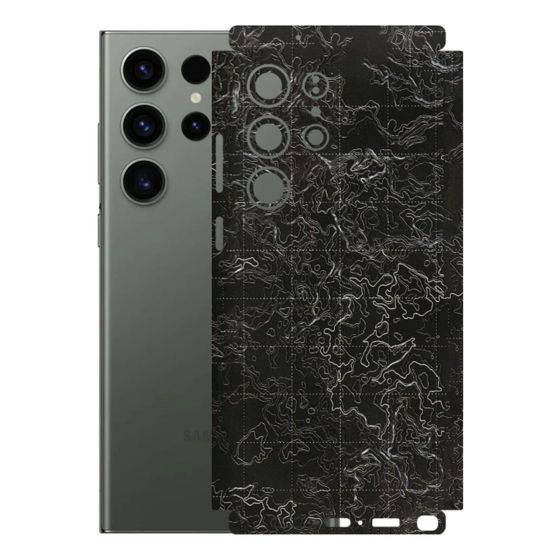 Samsung A/S Series Phone Skins (All Models) - Black map Texture - 3D Embossed Finish (L-201) Samsung Galaxy S23 Ultra (5G)