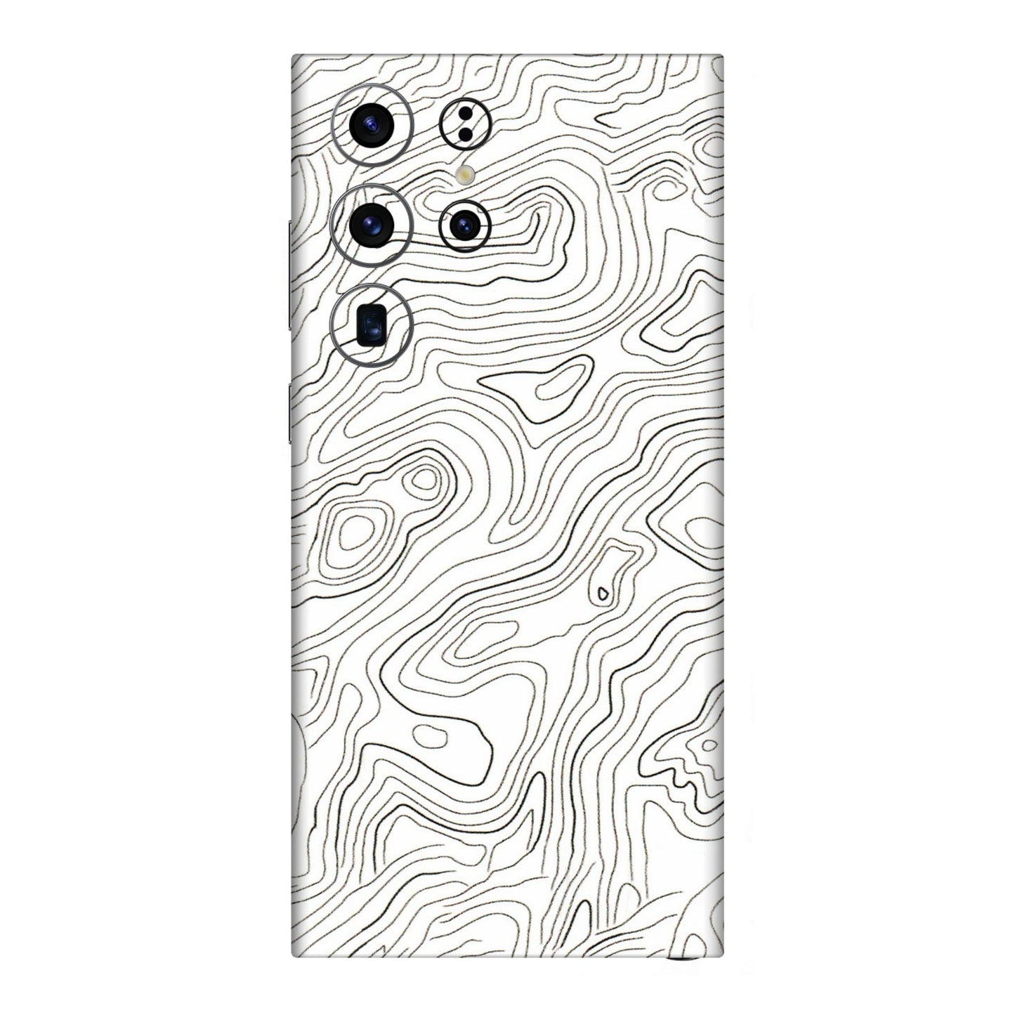 Samsung A/S Series Phone Skins (All Models) - White Black Swirls - 3D Embossed Finish (L-219) Samsung Galaxy S23 Ultra (5G)
