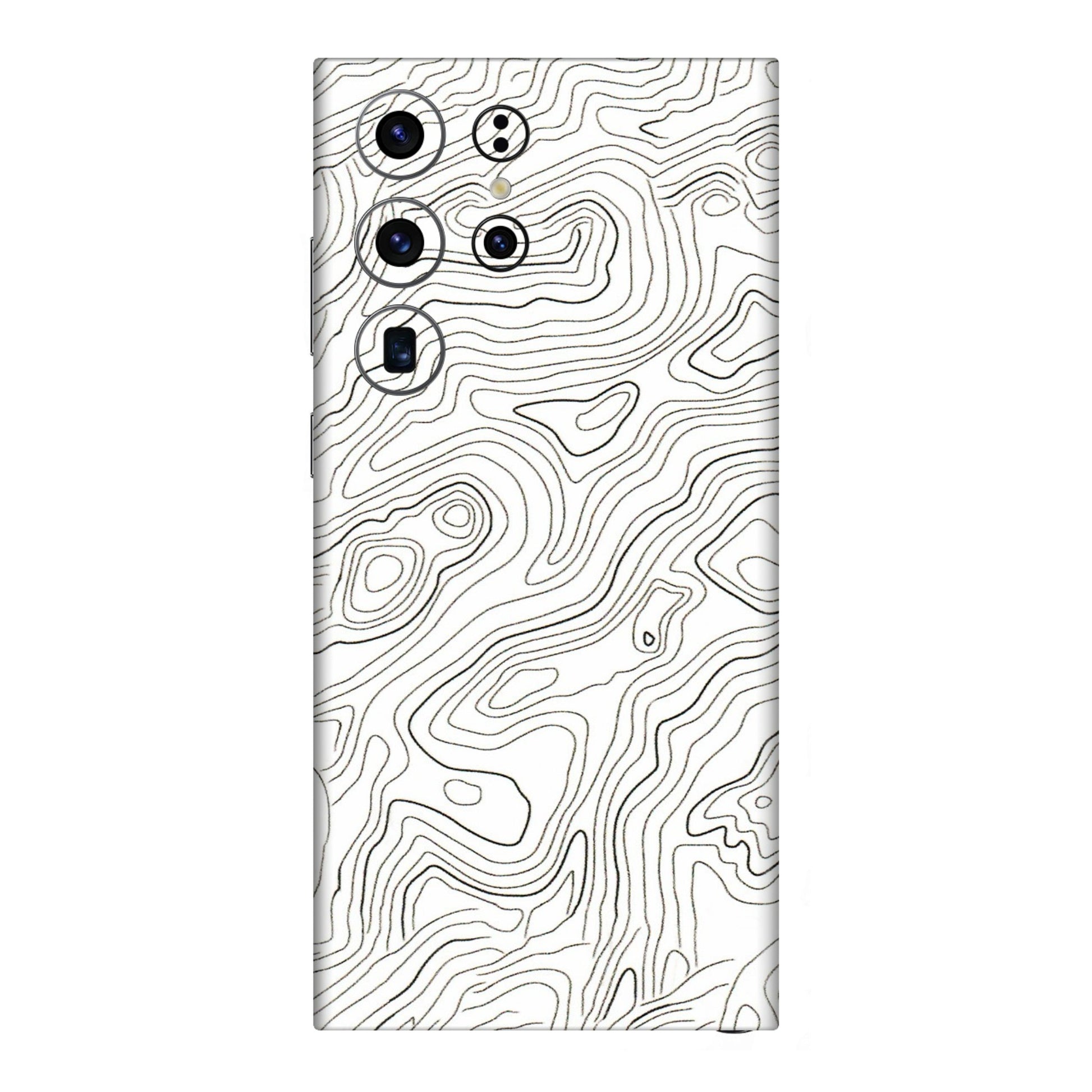 Samsung A/S Series Phone Skins (All Models) - White Black Swirls - 3D Embossed Finish (L-219) Samsung Galaxy S23 Ultra (5G)
