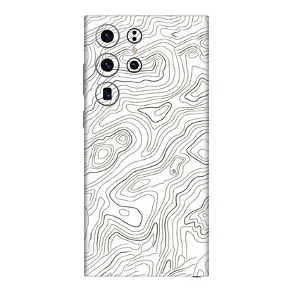 Samsung A/S Series Phone Skins (All Models) - White Black Swirls - 3D Embossed Finish (L-219) Samsung Galaxy S23 Ultra (5G)