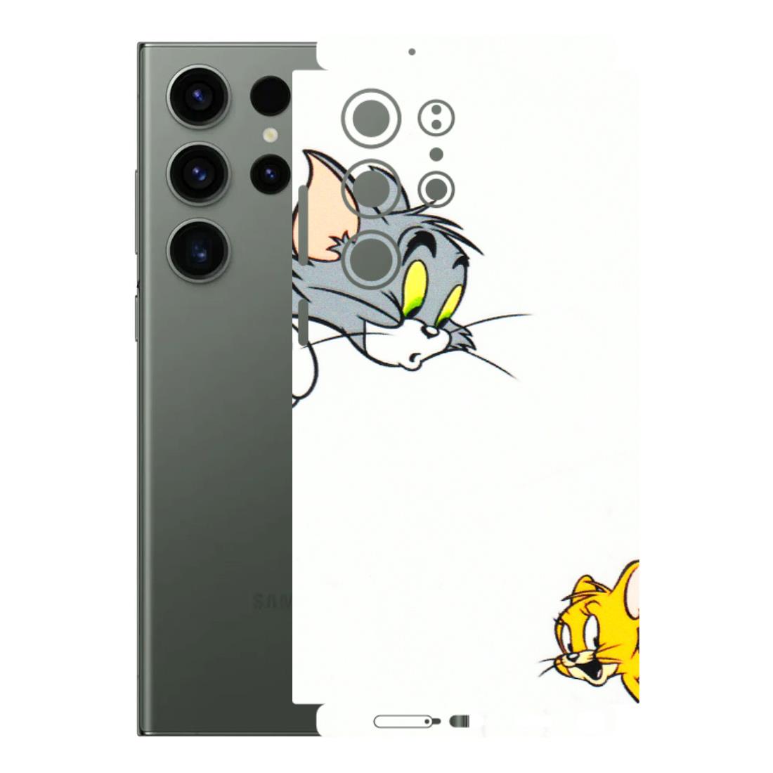 Samsung A/S Series Phone Skins (All Models) - Cute Tom And Jerry - 3D Embossed Finish (L-220) Samsung Galaxy S23 Ultra (5G)