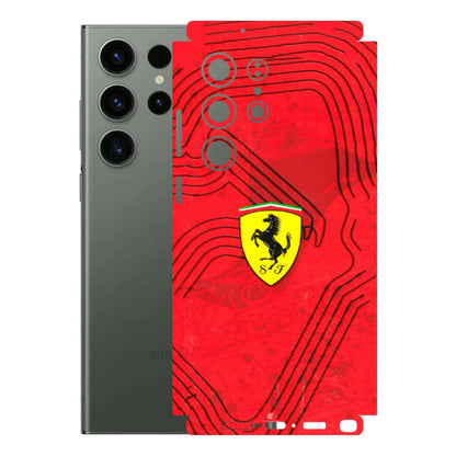 Samsung A/S Series Phone Skins (All Models) - Red Ferrari Logo Stylish - 3D Embossed Finish (L-238) Samsung Galaxy S23 Ultra (5G)