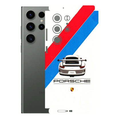 Samsung A/S Series Phone Skins (All Models) - Porche Car Sober Logo - 3D Embossed Finish (L-248) Samsung Galaxy S23 Ultra (5G)