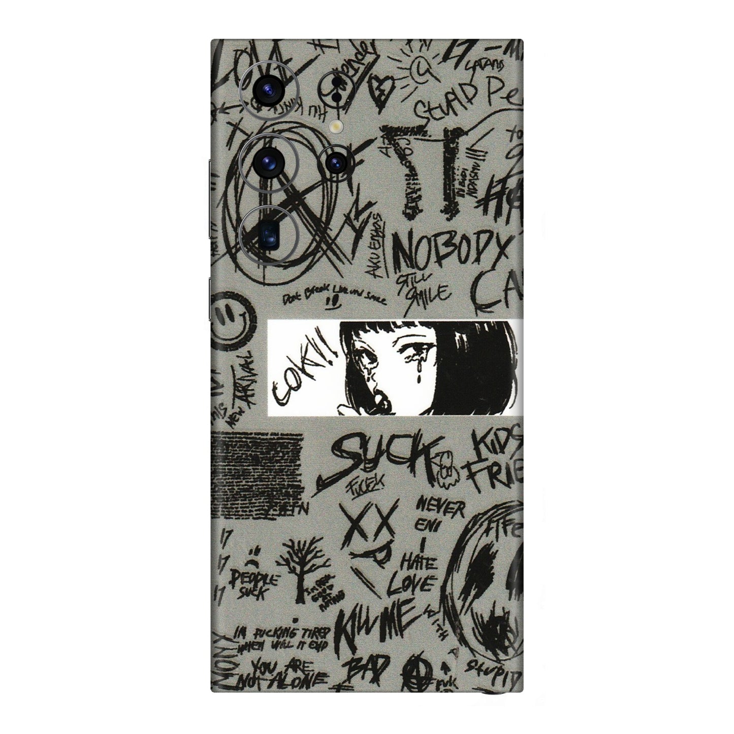 Samsung A/S Series Phone Skins (All Models) - Never Have Love Anime - 3D Embossed Finish (L-260) Samsung Galaxy S23 Ultra (5G)