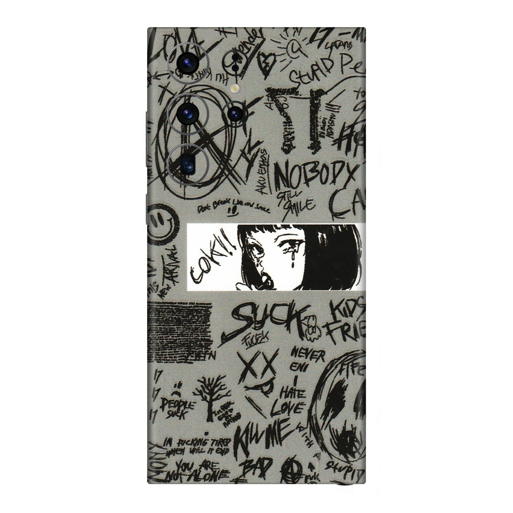 Samsung A/S Series Phone Skins (All Models) - Never Have Love Anime - 3D Embossed Finish (L-260) Samsung Galaxy S23 Ultra (5G)
