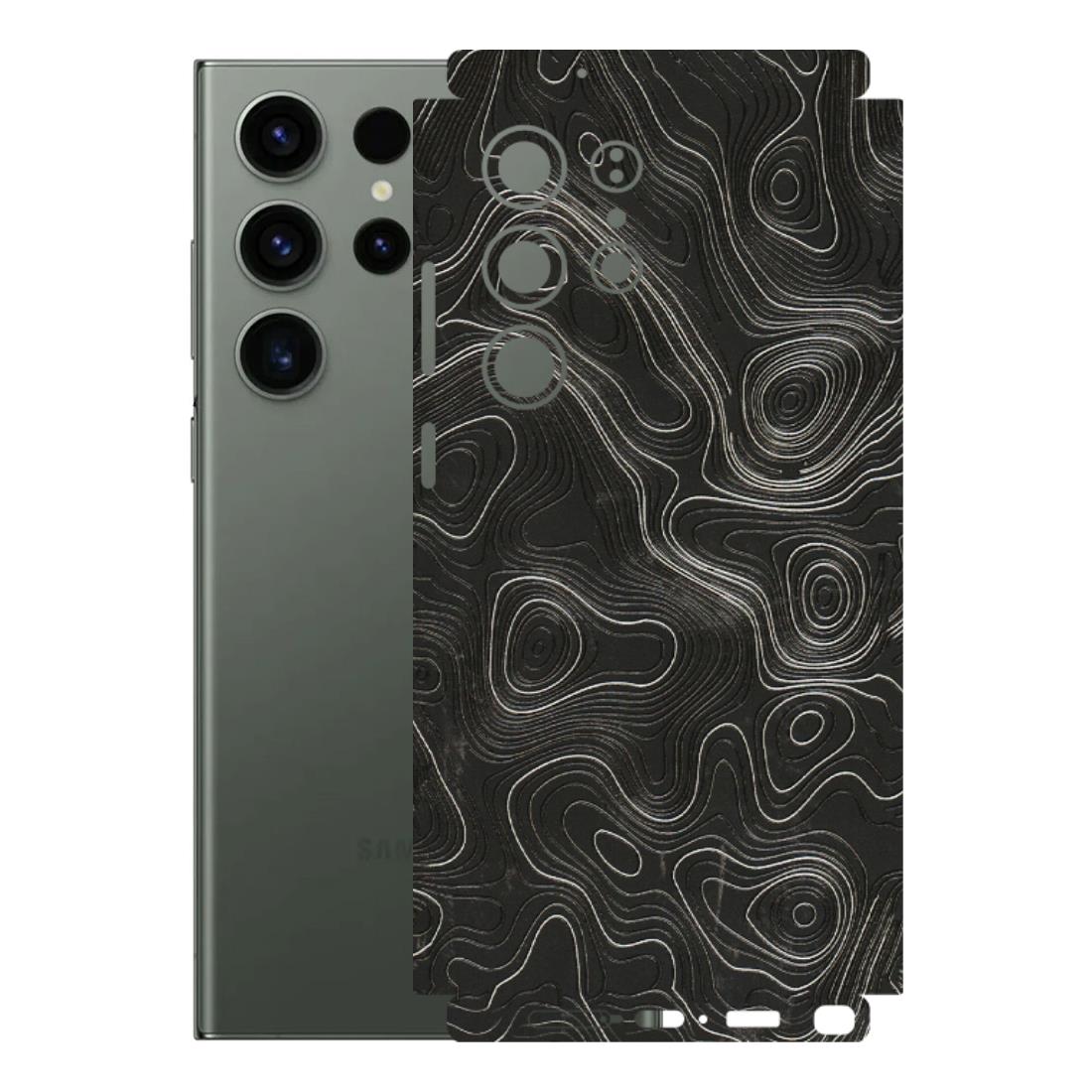 Samsung A/S Series Phone Skins (All Models) - Abstract White Line Map - 3D Embossed Finish (L-269) Samsung Galaxy S23 Ultra (5G)