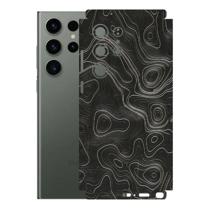 Samsung A/S Series Phone Skins (All Models) - Abstract White Line Map - 3D Embossed Finish (L-269) Samsung Galaxy S23 Ultra (5G)