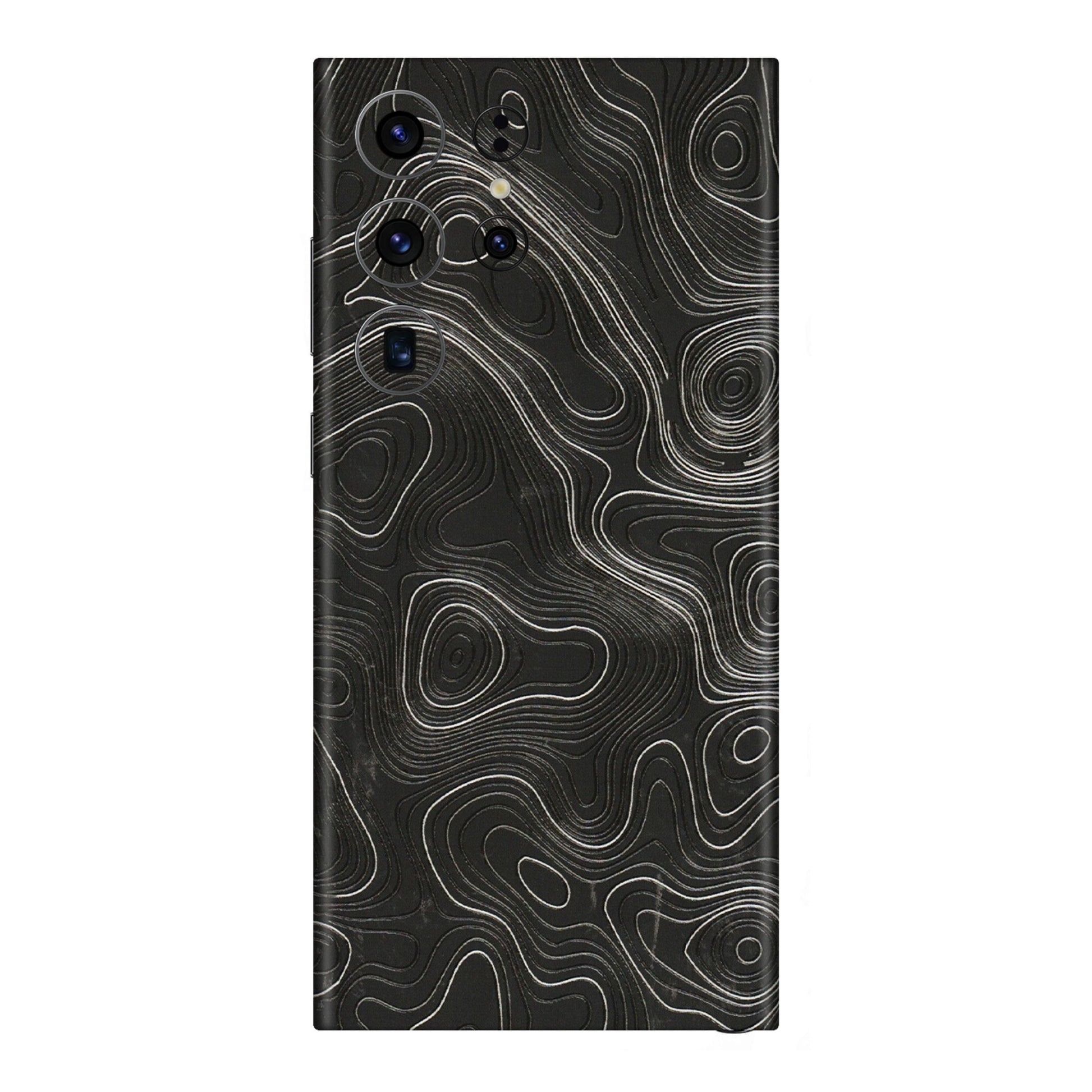 Samsung A/S Series Phone Skins (All Models) - Abstract White Line Map - 3D Embossed Finish (L-269) Samsung Galaxy S23 Ultra (5G)