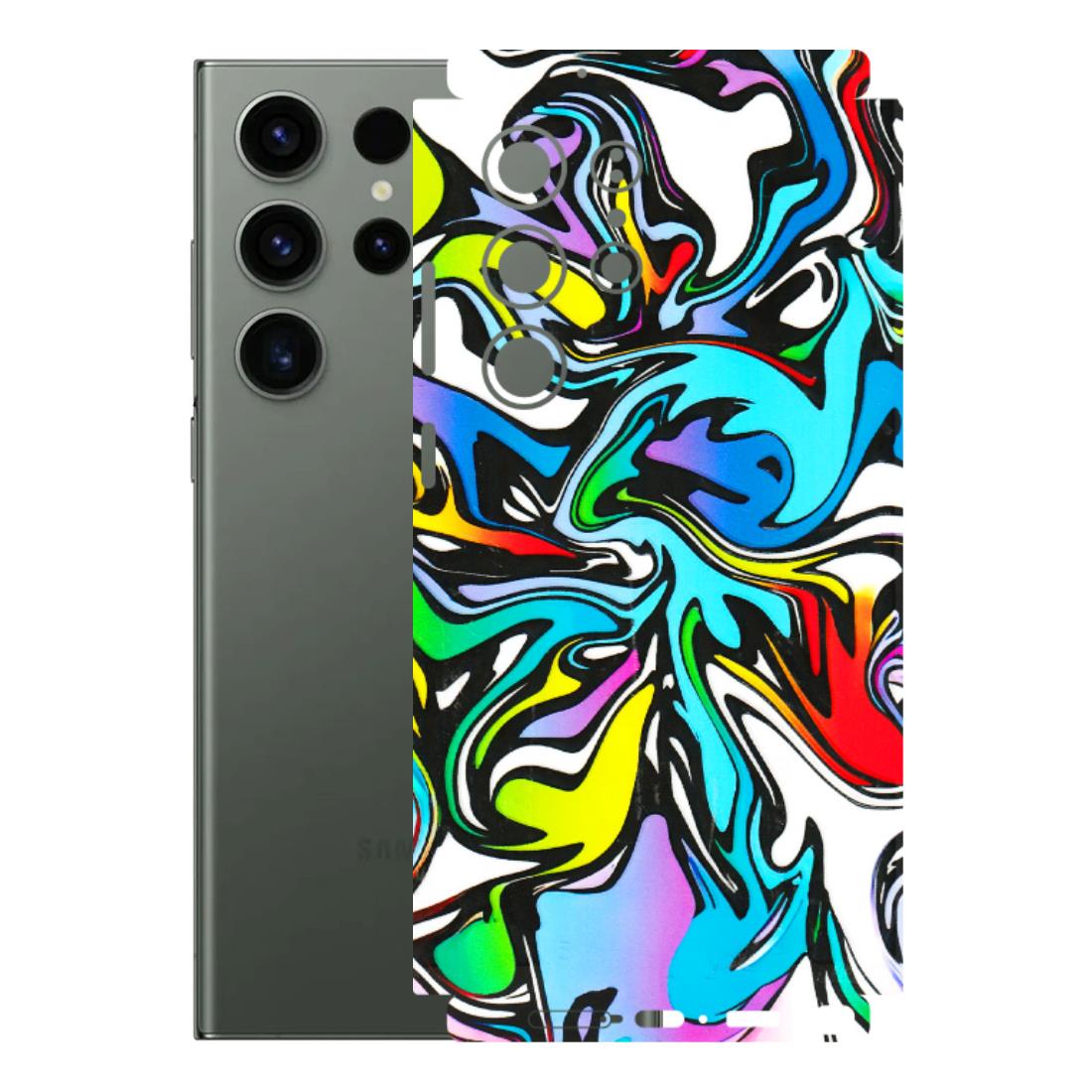 Samsung A/S Series Phone Skins (All Models) - Abstract Colour Paints - 3D Embossed Finish (L-271) Samsung Galaxy S23 Ultra (5G)
