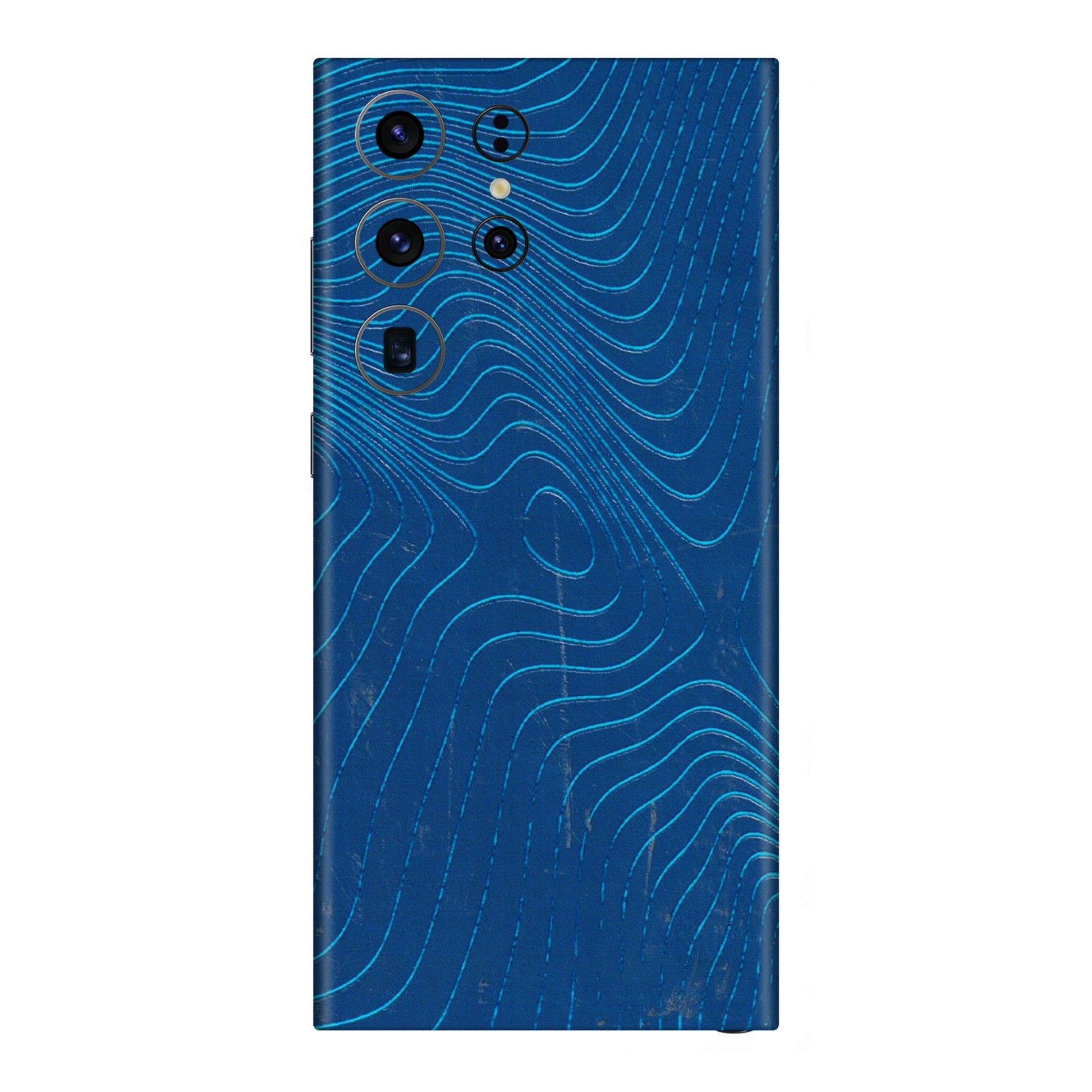 Samsung A/S Series Phone Skins (All Models) - Abstract Blue Line Map - 3D Embossed Finish (L-272) Samsung Galaxy S23 Ultra (5G)