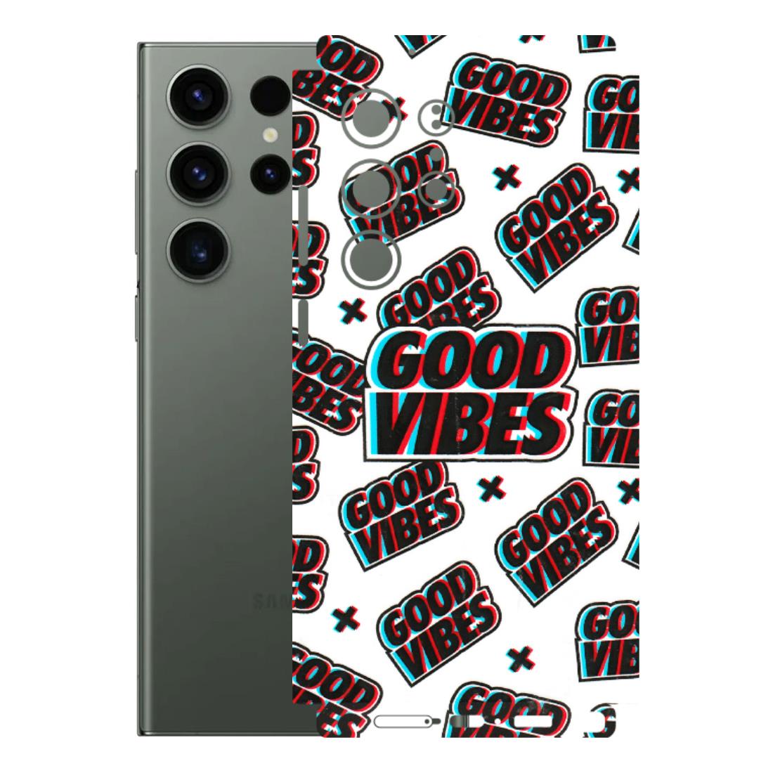 Samsung A/S Series Phone Skins (All Models) - Good Vibes - 3D Embossed Finish (L-282) Samsung Galaxy S23 Ultra (5G)