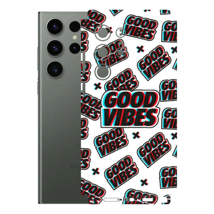 Samsung A/S Series Phone Skins (All Models) - Good Vibes - 3D Embossed Finish (L-282) Samsung Galaxy S23 Ultra (5G)