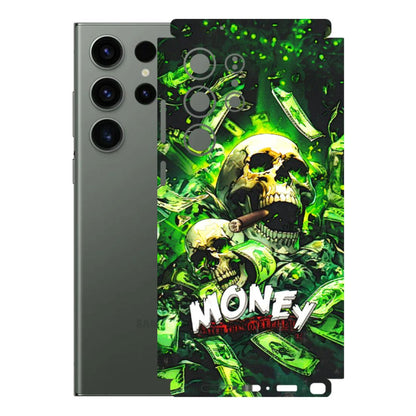 Samsung A/S Series Phone Skins (All Models) - Skull Money - 3D Embossed Finish (L-303) Samsung Galaxy S23 Ultra (5G)