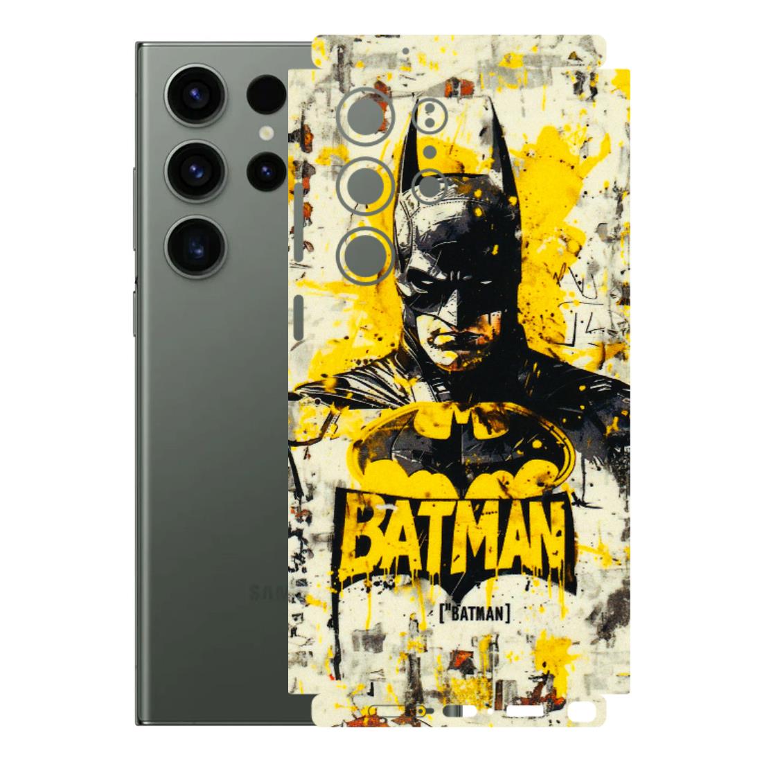 Samsung A/S Series Phone Skins (All Models) - Batman Yellow BT - 3D Embossed Finish (L-304) Samsung Galaxy S23 Ultra (5G)
