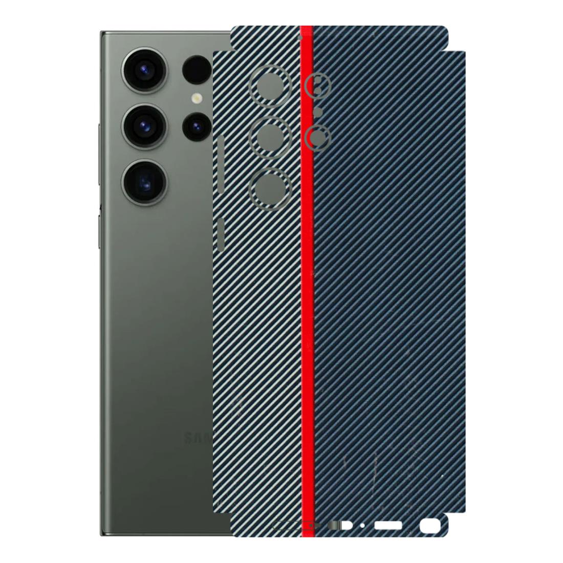 Samsung A/S Series Phone Skins (All Models) - Blue Sober Lines - 3D Embossed Finish (L-305) Samsung Galaxy S23 Ultra (5G)