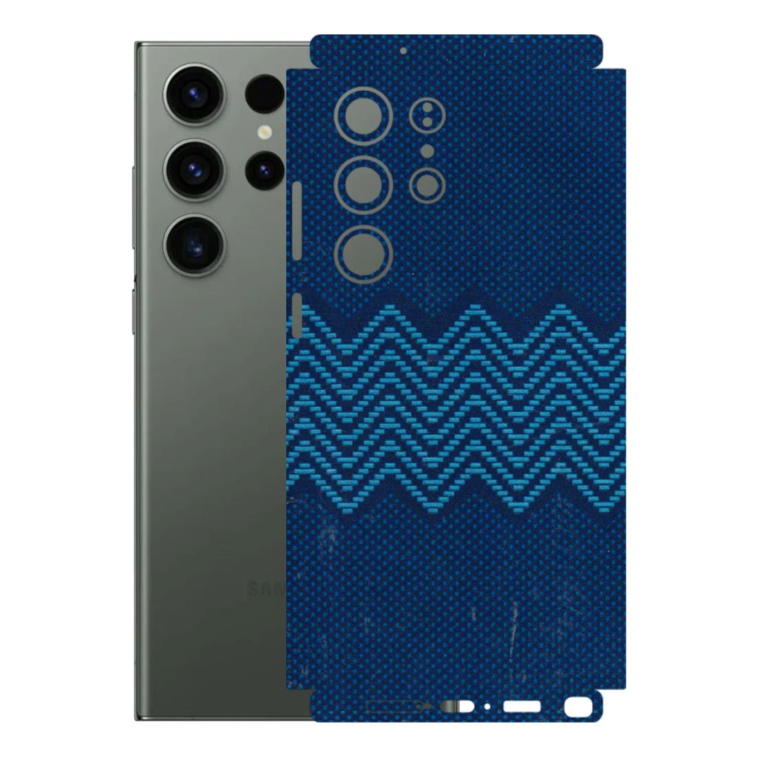 Samsung A/S Series Phone Skins (All Models) - Blue Sober Waves - 3D Embossed Finish (L-306) Samsung Galaxy S23 Ultra (5G)