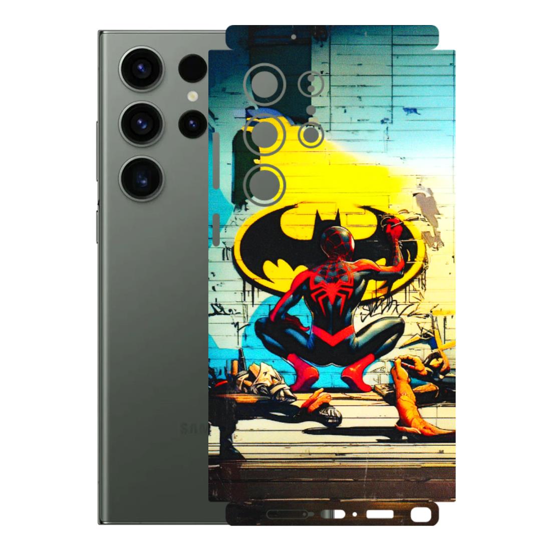 Samsung A/S Series Phone Skins (All Models) - New Spiderman Bat Logo - 3D Embossed Finish (L-309) Samsung Galaxy S23 Ultra (5G)