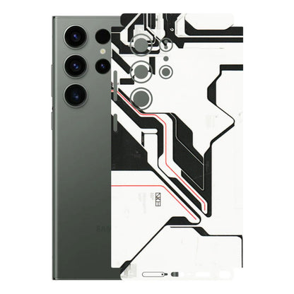 Samsung A/S Series Phone Skins (All Models) - White Techy Logo - 3D Embossed Finish (L-312) Samsung Galaxy S23 Ultra (5G)