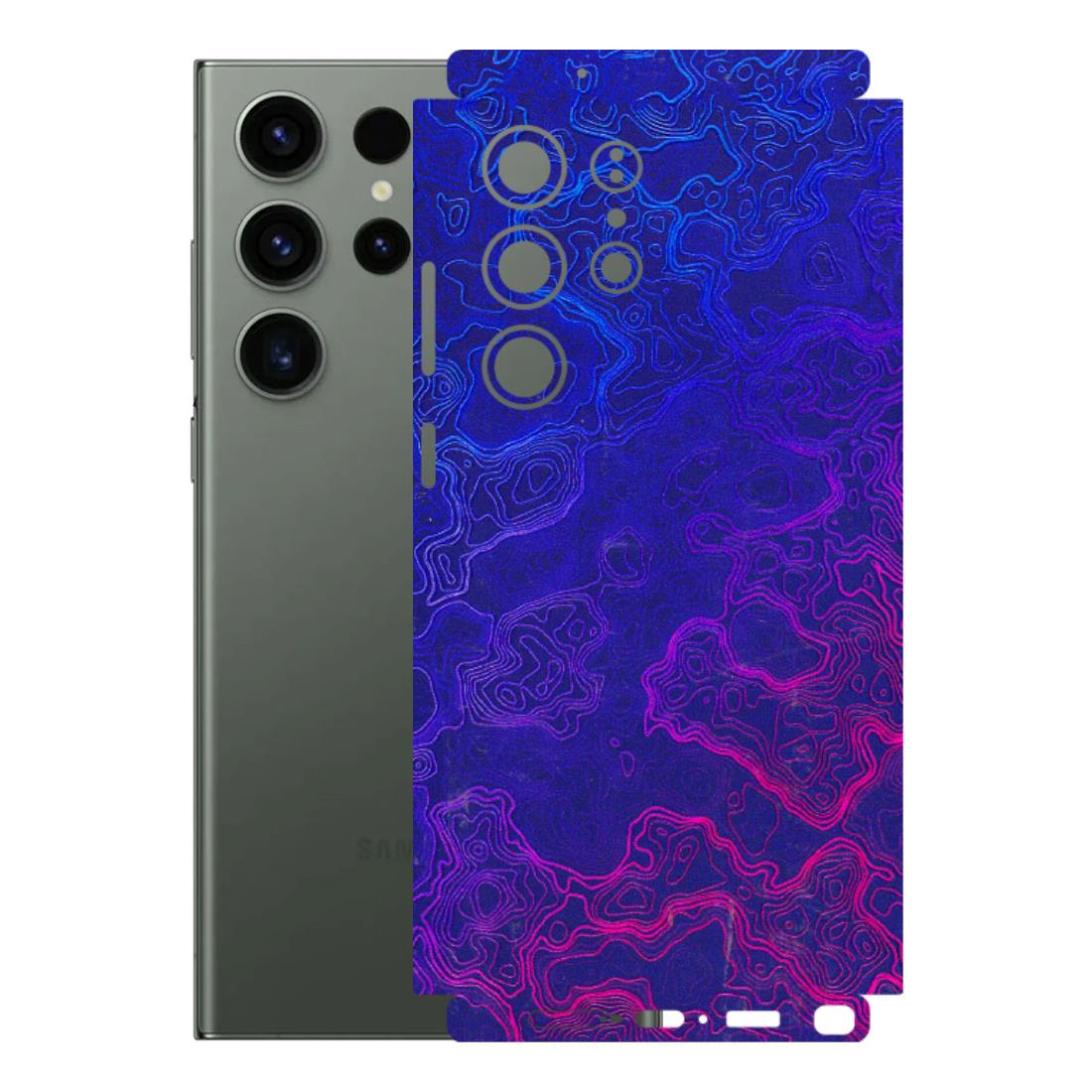 Samsung A/S Series Phone Skins (All Models) - Purple Ripples Swirl - 3D Embossed Finish (L-314) Samsung Galaxy S23 Ultra (5G)