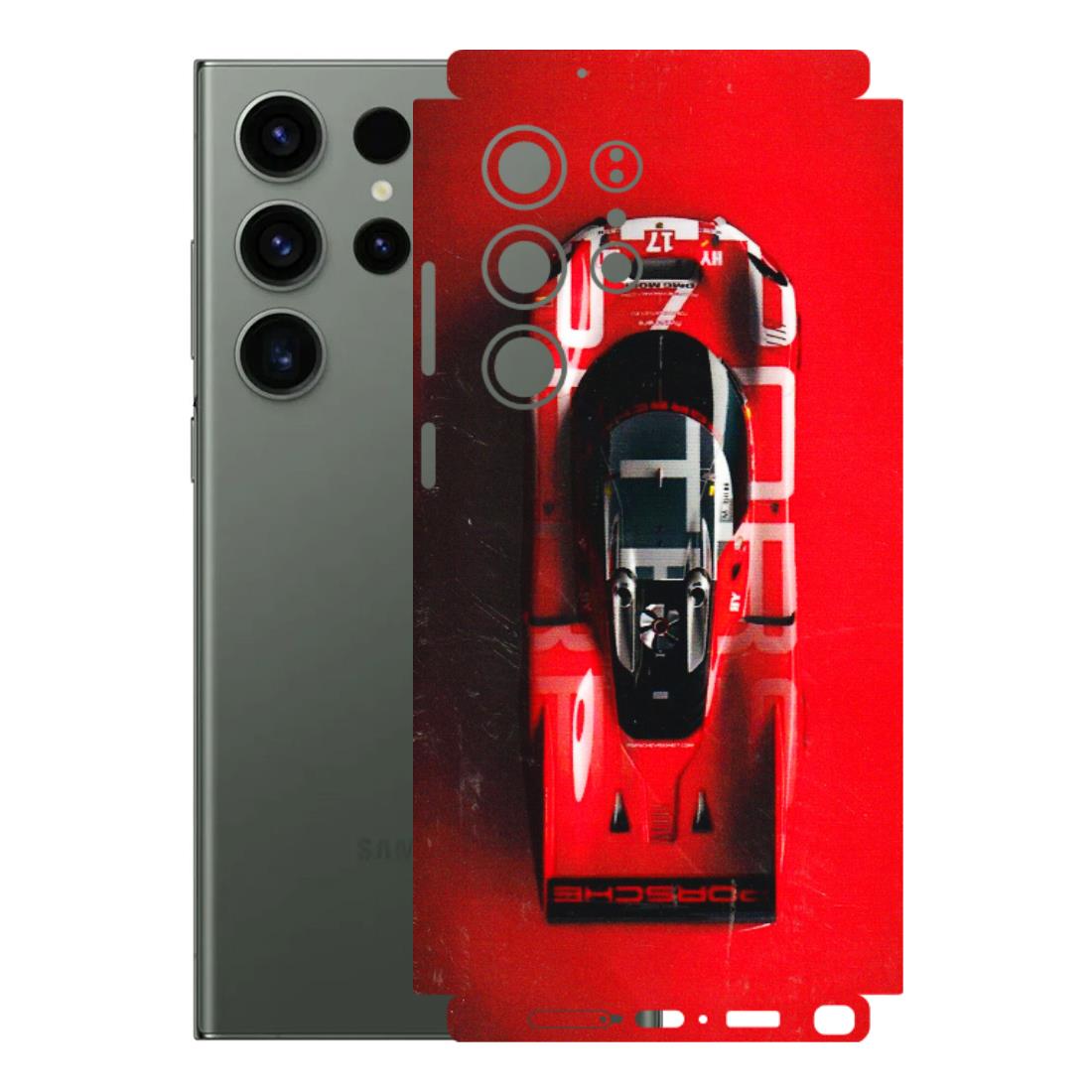Samsung A/S Series Phone Skins (All Models) - Red Porsche Car Logo - 3D Embossed Finish (L-315) Samsung Galaxy S23 Ultra (5G)