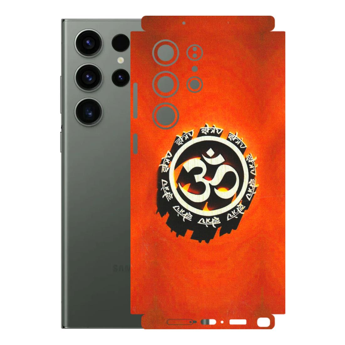 Samsung A/S Series Phone Skins (All Models) - Aum Shiv Orange - 3D Embossed Finish (L-32) Samsung Galaxy S23 Ultra (5G)