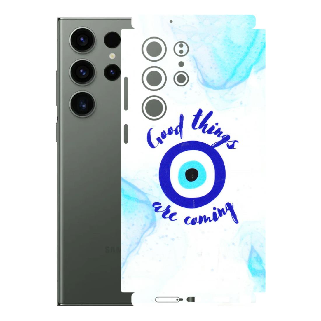Samsung A/S Series Phone Skins (All Models) - Evil Eye Good Things Are Coming - 3D Embossed Finish (L-322) Samsung Galaxy S23 Ultra (5G)