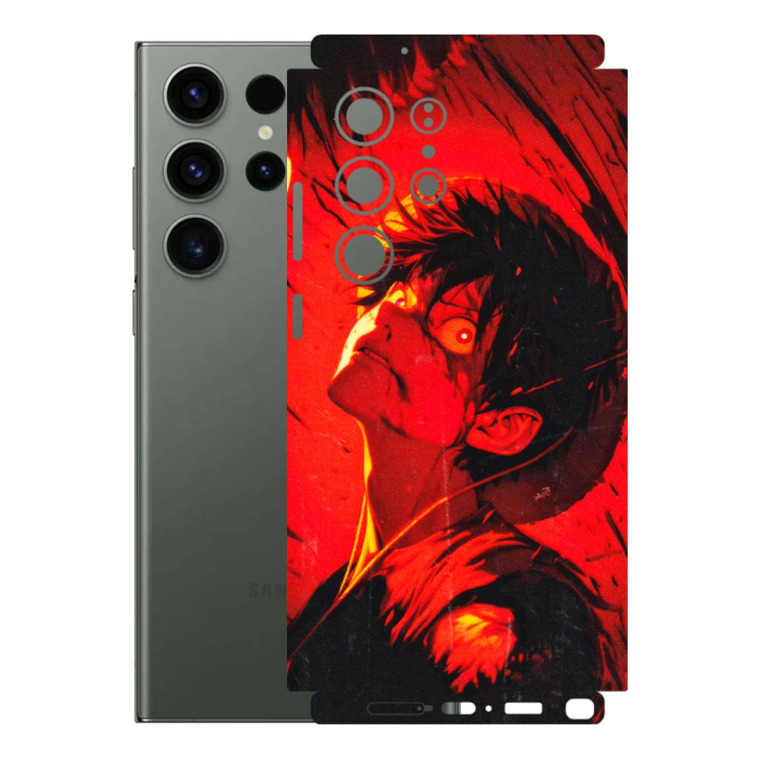 Samsung A/S Series Phone Skins (All Models) - D.Luffy Power Up One Piece Anime - 3D Embossed Finish (L-326) Samsung Galaxy S23 Ultra (5G)