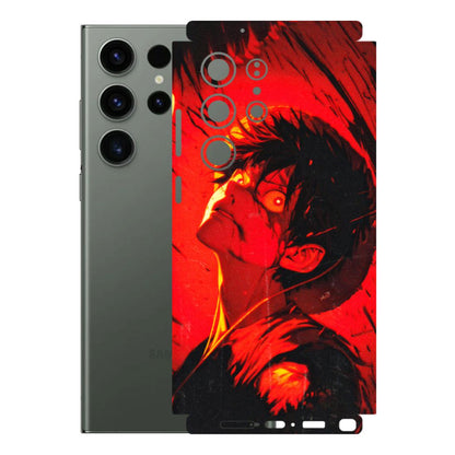 Samsung A/S Series Phone Skins (All Models) - D.Luffy Power Up One Piece Anime - 3D Embossed Finish (L-326) Samsung Galaxy S23 Ultra (5G)
