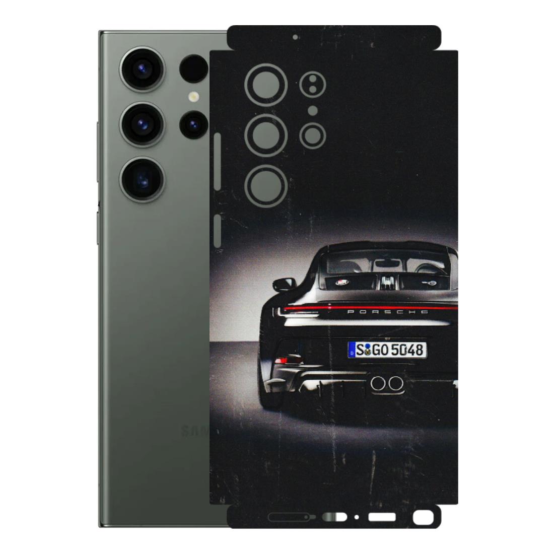 Samsung A/S Series Phone Skins (All Models) - New Black Porsche GT3 - 3D Embossed Finish (L-327) Samsung Galaxy S23 Ultra (5G)