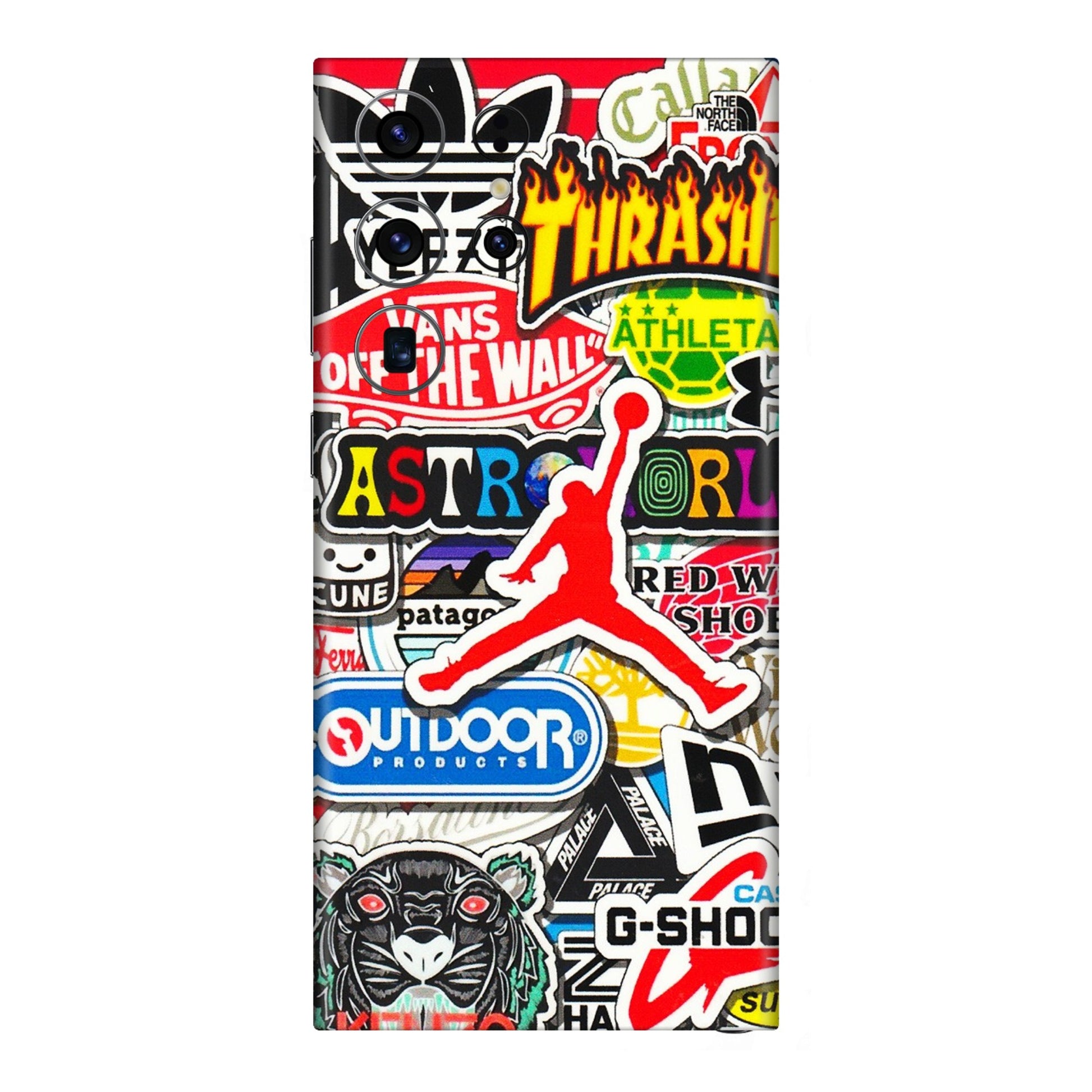 Samsung A/S Series Phone Skins (All Models) - Multi Brands Sticker Graffiti - 3D Embossed Finish (L-37) Samsung Galaxy S23 Ultra (5G)