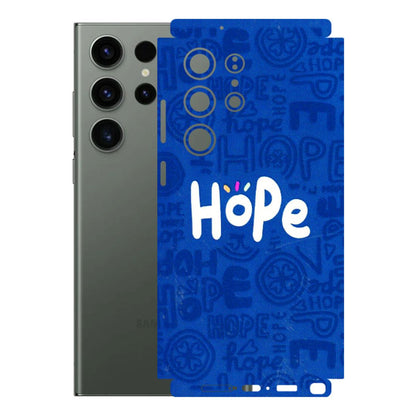 Samsung A/S Series Phone Skins (All Models) - Hope Doodles Blue - 3D Embossed Finish (L-43) Samsung Galaxy S23 Ultra (5G)