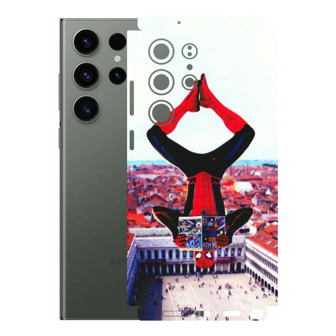Samsung A/S Series Phone Skins (All Models) - Spiderman Hanging - 3D Embossed Finish (L-53) Samsung Galaxy S23 Ultra (5G)