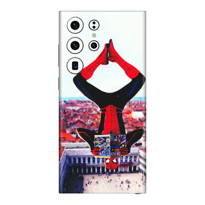 Samsung A/S Series Phone Skins (All Models) - Spiderman Hanging - 3D Embossed Finish (L-53) Samsung Galaxy S23 Ultra (5G)