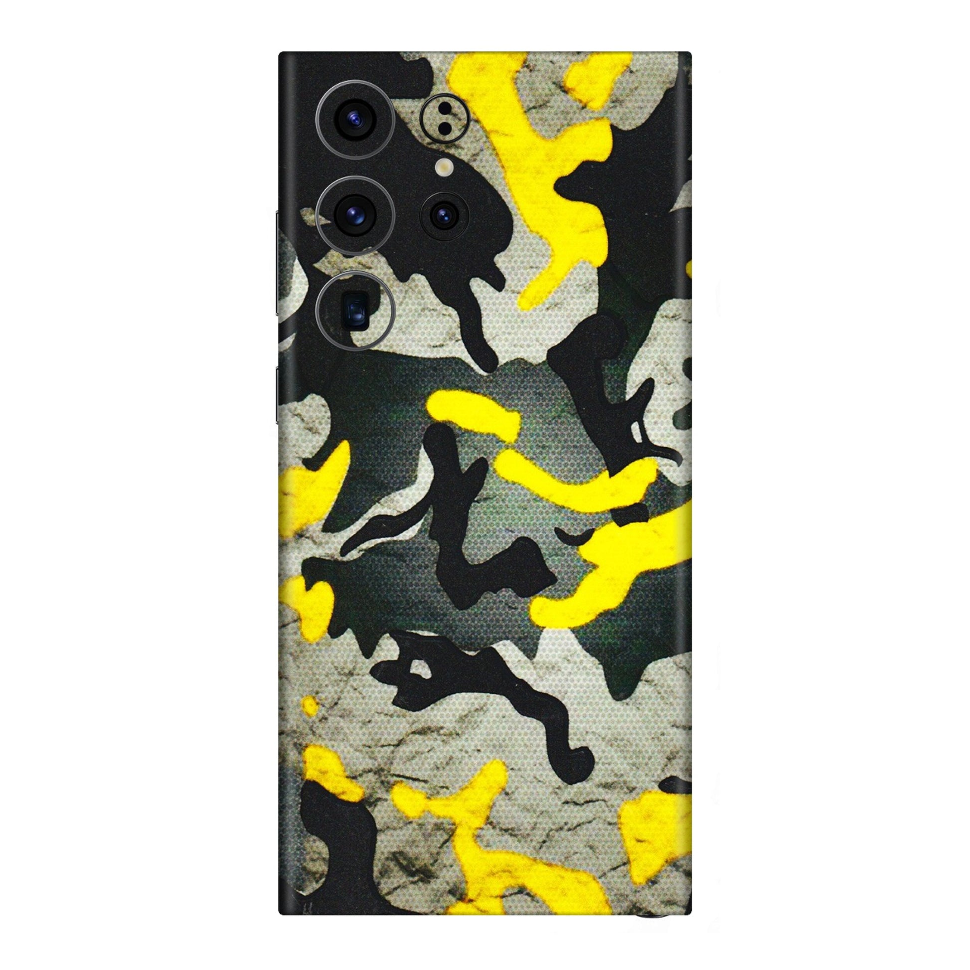Samsung A/S Series Phone Skins (All Models) - Yellow Camouflage - 3D Embossed Finish (L-61) Samsung Galaxy S23 Ultra (5G)
