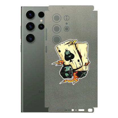 Samsung A/S Series Phone Skins (All Models) - Grey Cards Of Ace - 3D Embossed Finish (L-77) Samsung Galaxy S23 Ultra (5G)