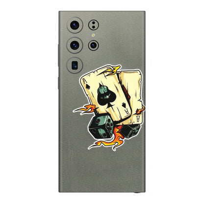 Samsung A/S Series Phone Skins (All Models) - Grey Cards Of Ace - 3D Embossed Finish (L-77) Samsung Galaxy S23 Ultra (5G)
