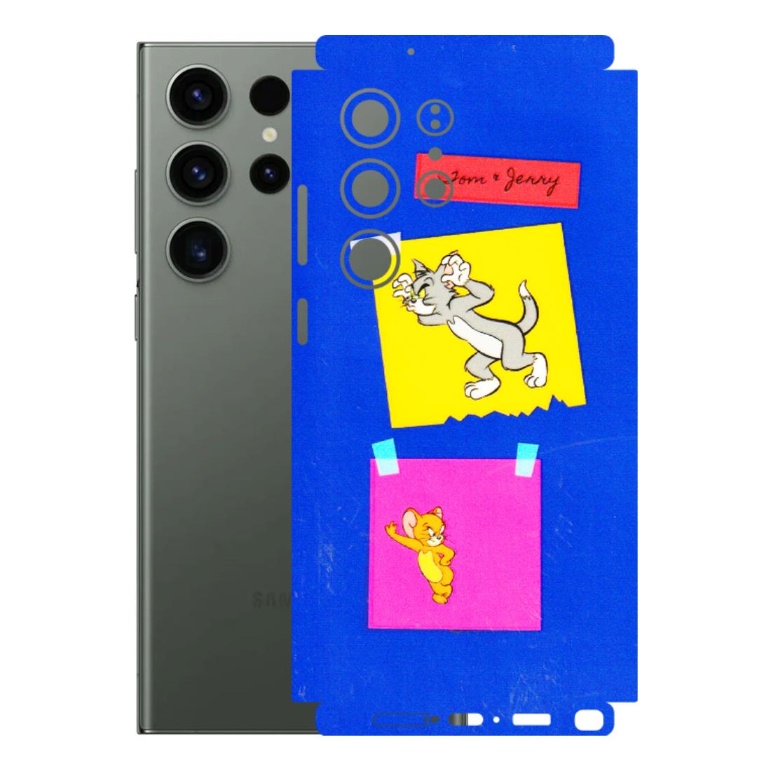 Samsung A/S Series Phone Skins (All Models) - Tom N Jerry Sticky Notes - 3D Embossed Finish (L-88) Samsung Galaxy S23 Ultra (5G)