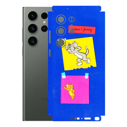 Samsung A/S Series Phone Skins (All Models) - Tom N Jerry Sticky Notes - 3D Embossed Finish (L-88) Samsung Galaxy S23 Ultra (5G)