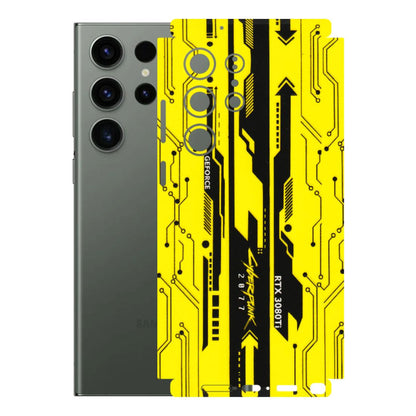 Samsung A/S Series Phone Skins (All Models) - Yellow Cyberpunk - 3D Embossed Finish (L-93) Samsung Galaxy S23 Ultra (5G)
