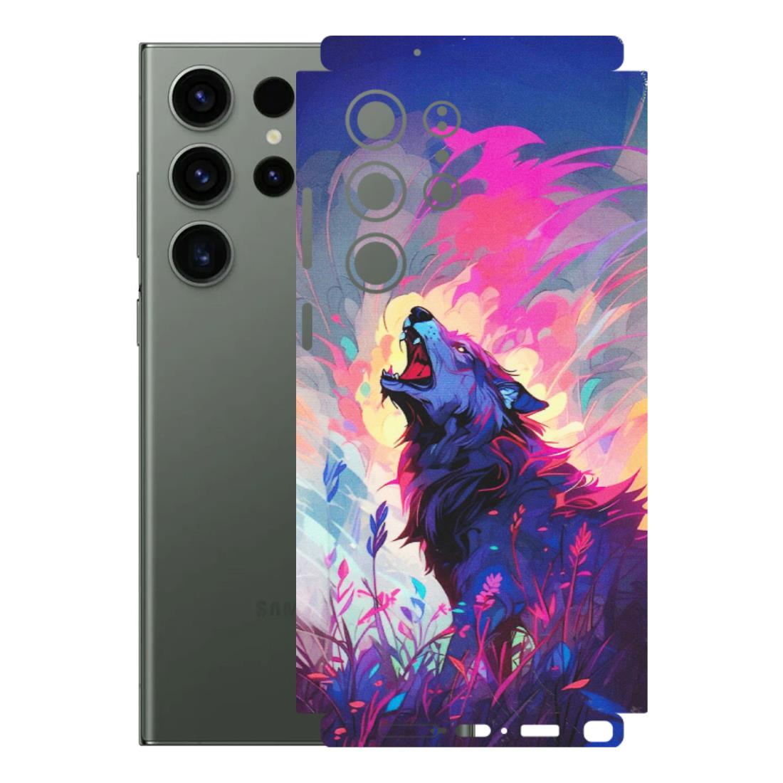 Samsung A/S Series Phone Skins (All Models) - New Wild Wolf Abstract - Matte Finish (M-125) Samsung Galaxy S23 Ultra (5G)