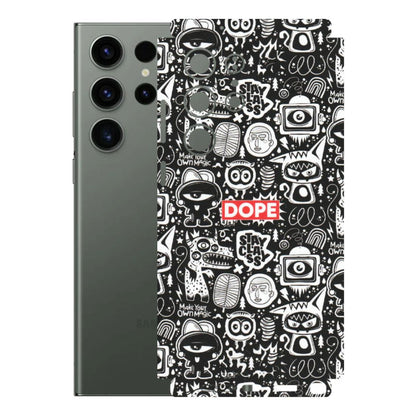 Samsung A/S Series Phone Skins (All Models) - Dope Stay Classy Black Doodles - Matte Finish (M-126) Samsung Galaxy S23 Ultra (5G)