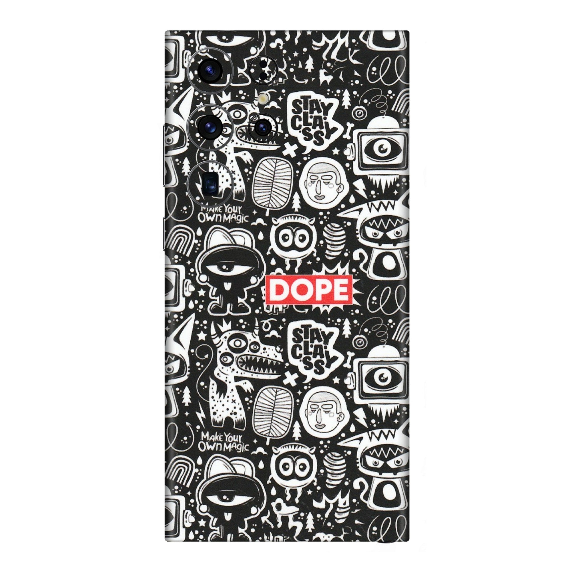 Samsung A/S Series Phone Skins (All Models) - Dope Stay Classy Black Doodles - Matte Finish (M-126) Samsung Galaxy S23 Ultra (5G)