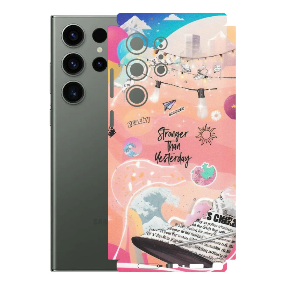 Samsung A/S Series Phone Skins (All Models) - Stronger Then Yesterday - Matte Finish (M-128) Samsung Galaxy S23 Ultra (5G)