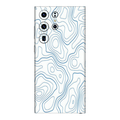 Samsung A/S Series Phone Skins (All Models) - Blue And White Swirls - Matte Finish (M-139) Samsung Galaxy S23 Ultra (5G)