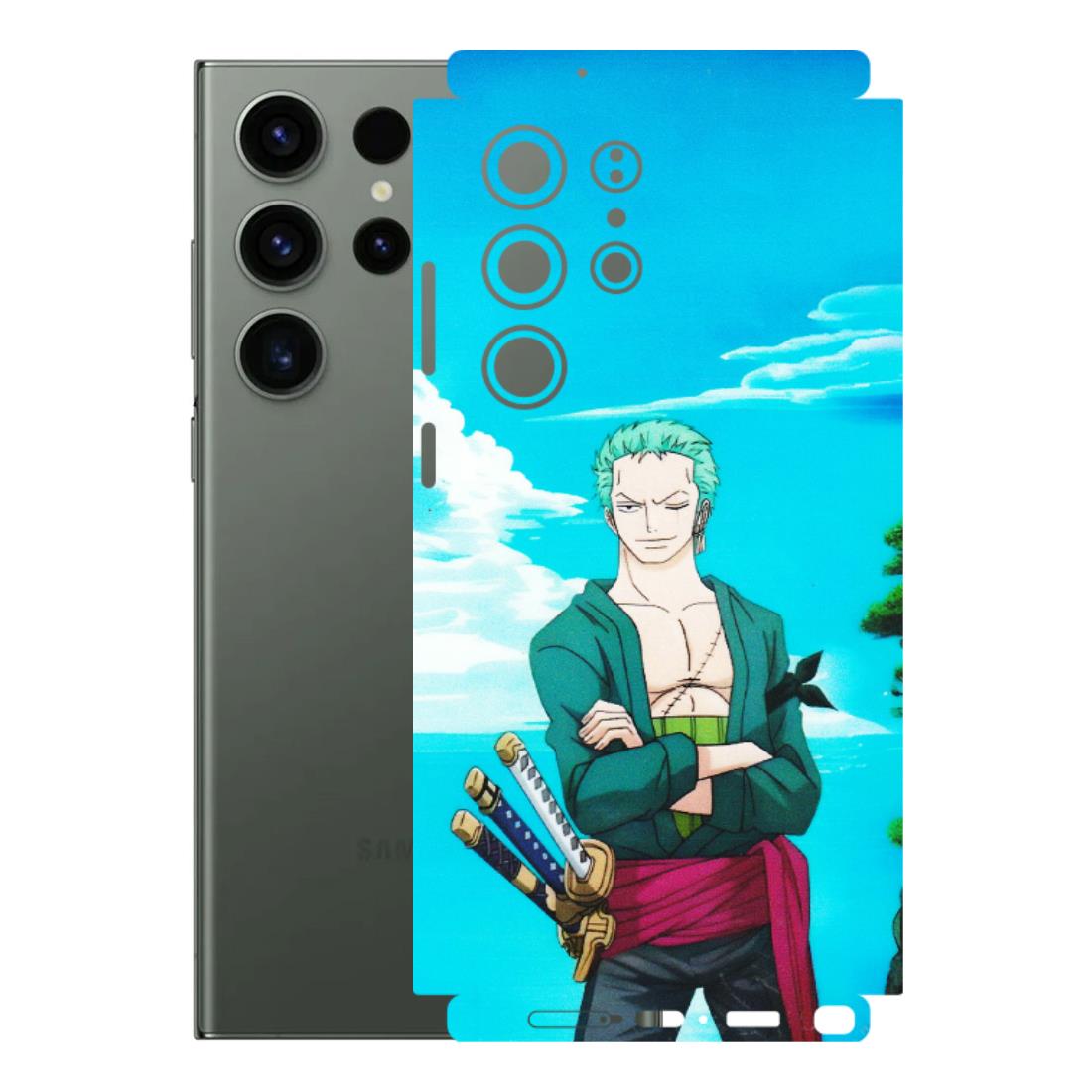 Samsung A/S Series Phone Skins (All Models) - Cool Swordman Zoro Anime - Matte Finish (M-143) Samsung Galaxy S23 Ultra (5G)