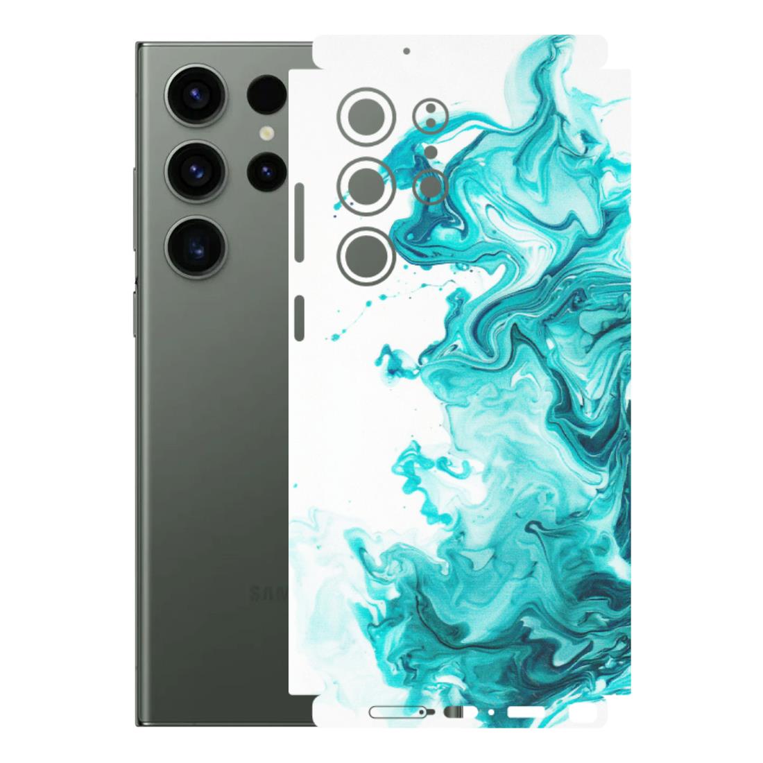 Samsung A/S Series Phone Skins (All Models) - Sky Blue Abstract Colour - Matte Finish (M-146) Samsung Galaxy S23 Ultra (5G)