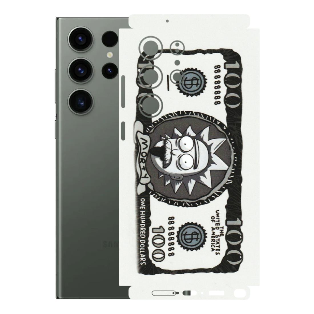 Samsung A/S Series Phone Skins (All Models) - Rick And Morty Hundred Dollar Anime - Matte Finish (M-161) Samsung Galaxy S23 Ultra (5G)
