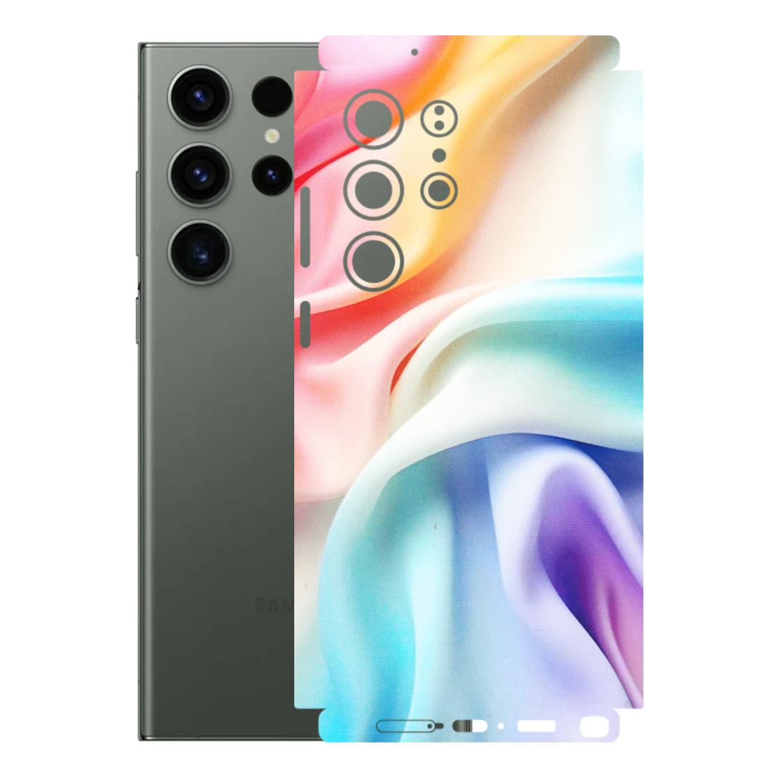 Samsung A/S Series Phone Skins (All Models) - Colourful Silk Cloth - Matte Finish (M-165) Samsung Galaxy S23 Ultra (5G)